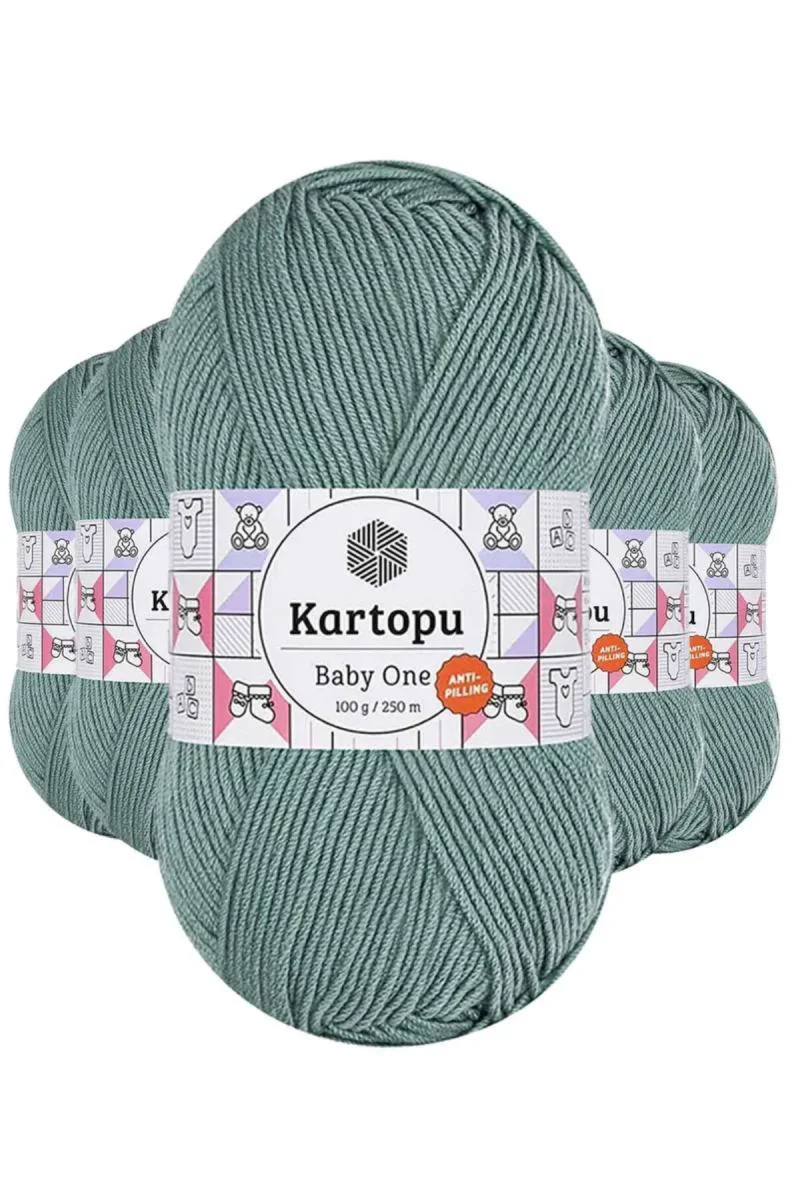 Baby One Tüylenmeyen El Örgü İpi – 5'li Azur K493 Set, Kartopu Akrilik Yün Baby One Tüylenmeyen El Örgü İpi – 5'li Azur K493 Set, Kartopu Akrilik Yün