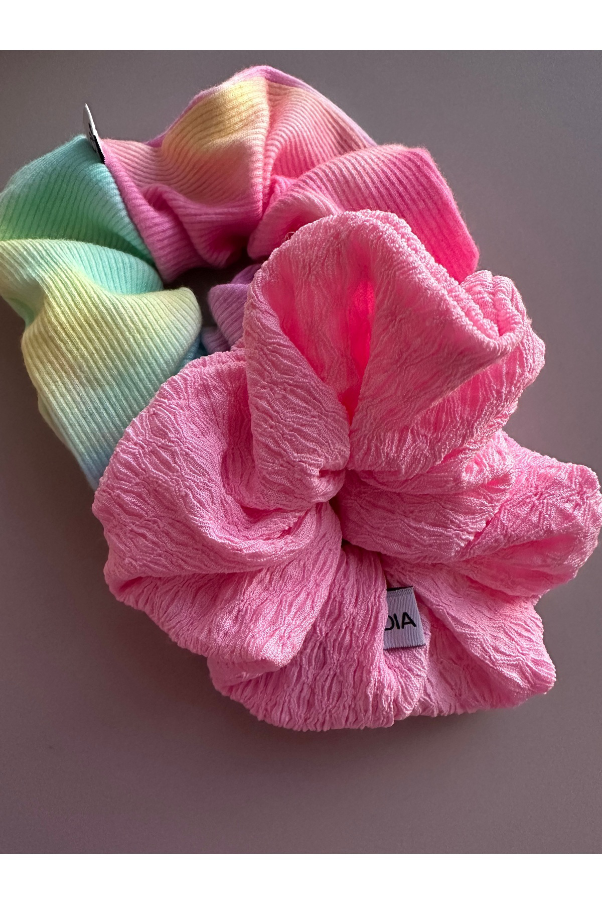 Baby Pink Pembe Set Scrunchie Lastik Toka
