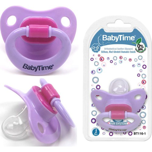 Baby Time Silikon Mat Gövdeli Damaklı Emzik N.2