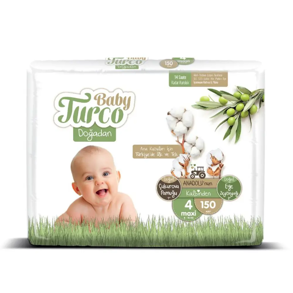 Baby Turco Doğadan 4 Numara Maxi 150 Adet BABYTUR4