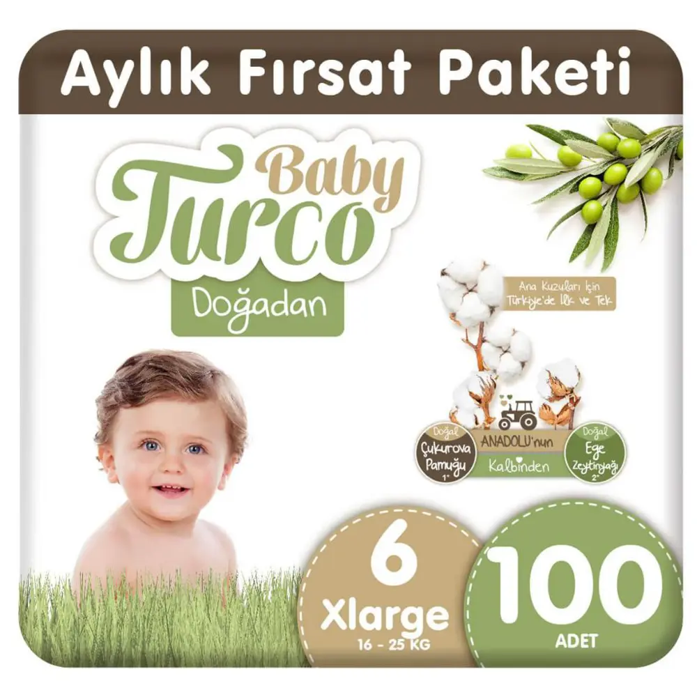 Baby Turco Doğadan 6 Numara Xlarge 100 Adet BABYTUR6