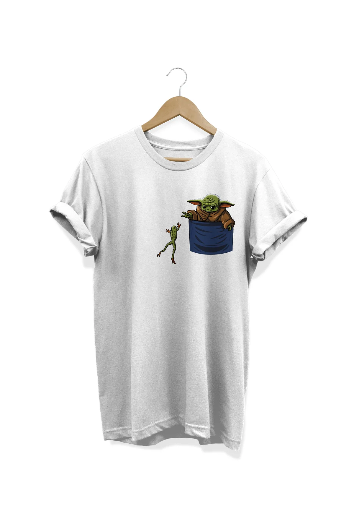 Baby Yoda Grogu Mandalorian Star Wars Baskılı Pamuklu T-shirt