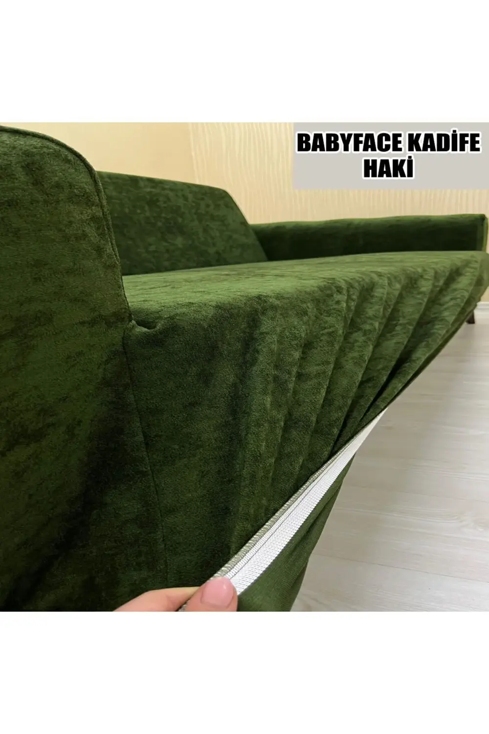 BABYFACE  KADİFE KUMAŞ 2 ADET ÜÇLÜ & ÇEKYAT- 2 ADET TEKLİ SET KOL