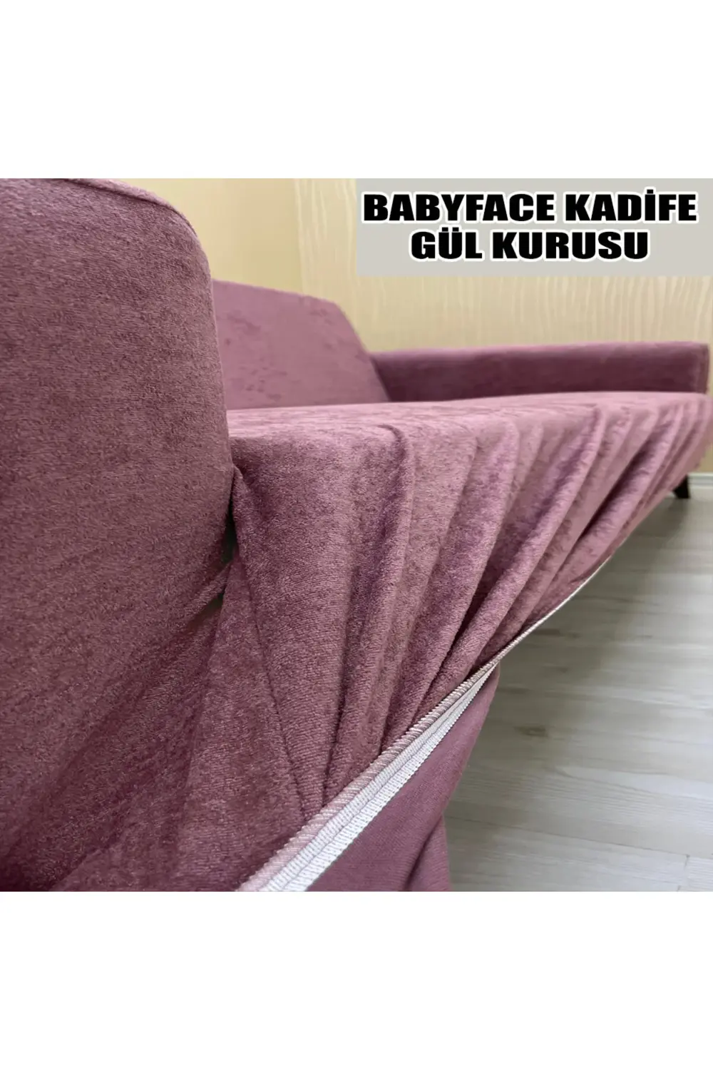 BABYFACE KADİFE KUMAŞ 2 ADET ÜÇLÜ & ÇEKYAT- 2 ADET TEKLİ SET KOLT