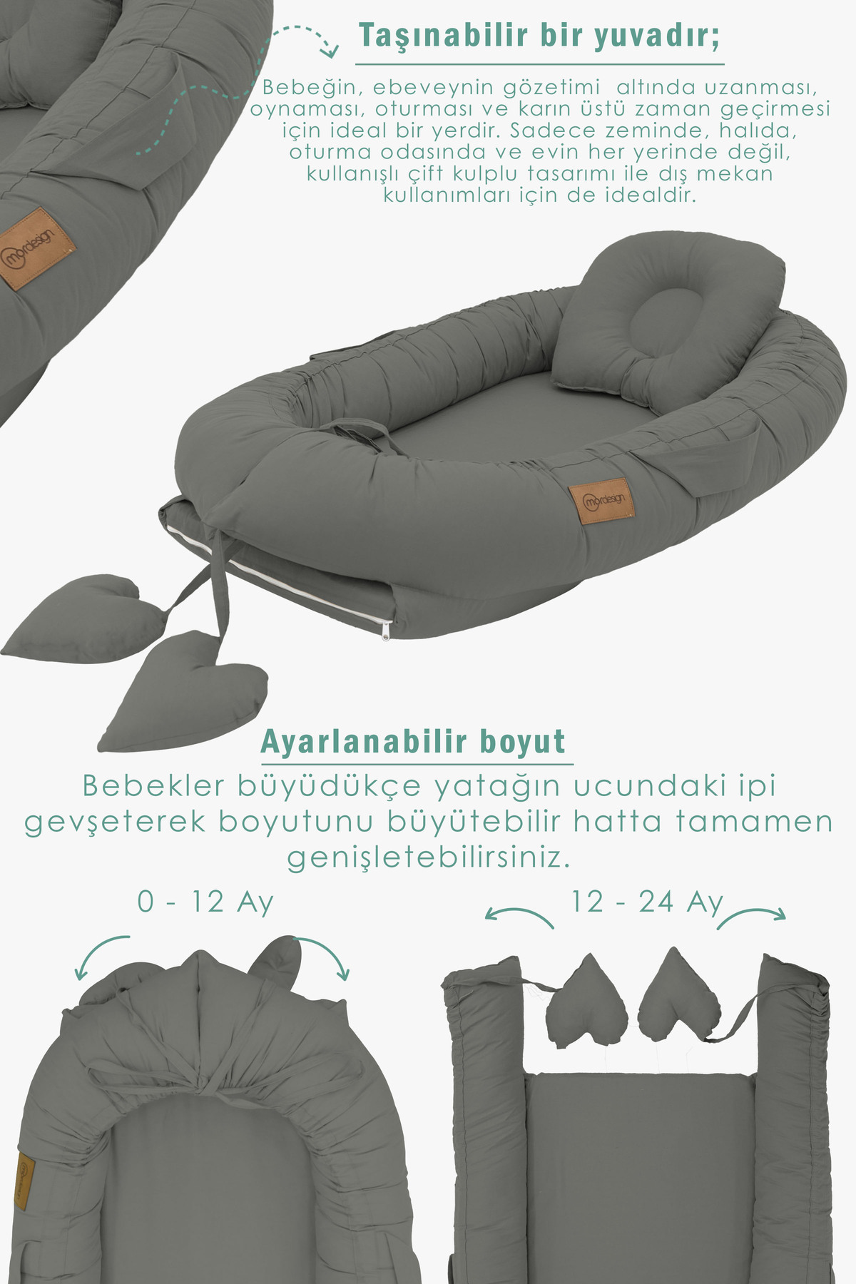 Mordesign Babynest Ortopedik Bebek Yataği, Anne Yani Bebek Yataği, Ergonomi