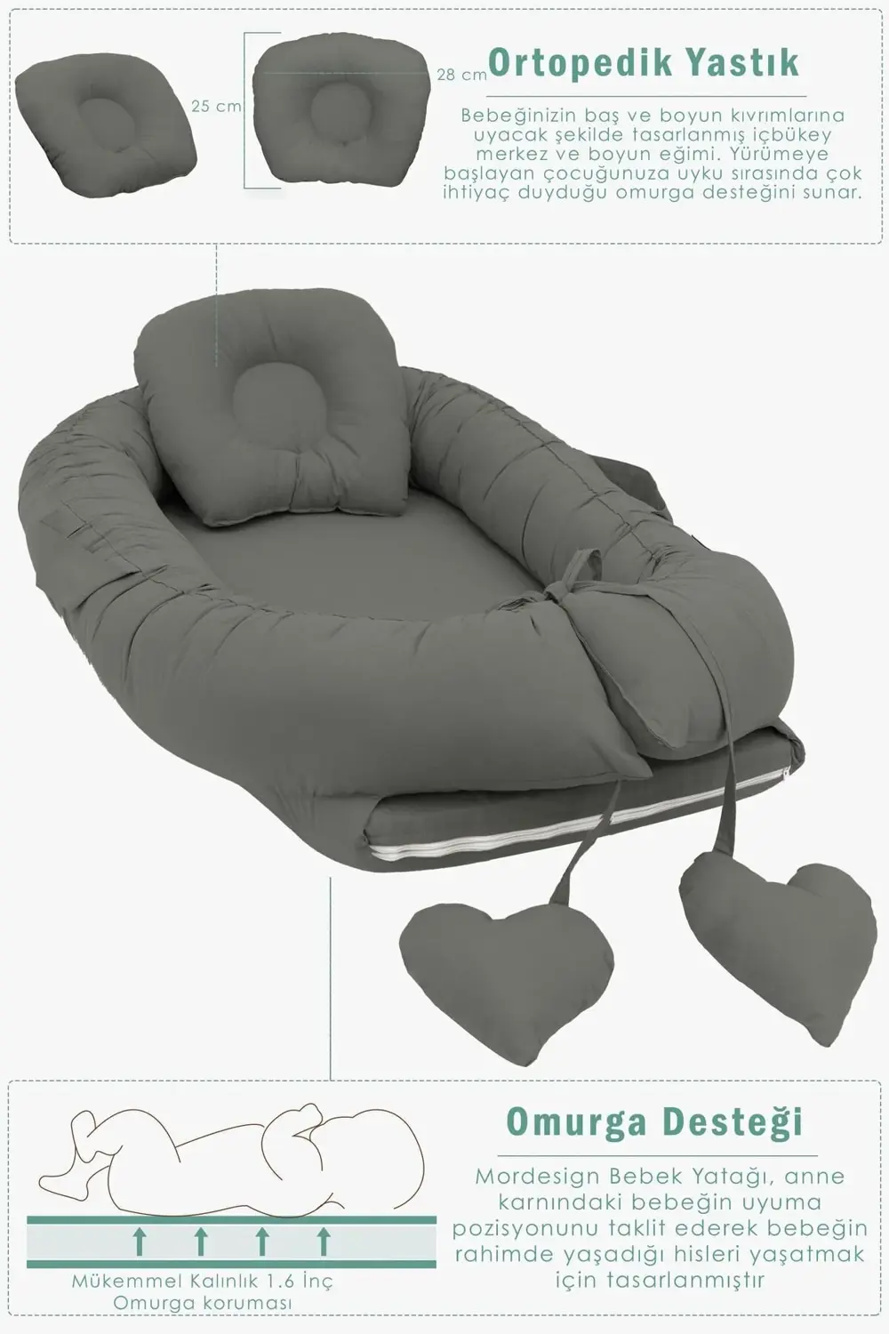 Babynest Ortopedik Bebek Yatağı, Anne Yanı Bebek Yatağı, Ergonomi