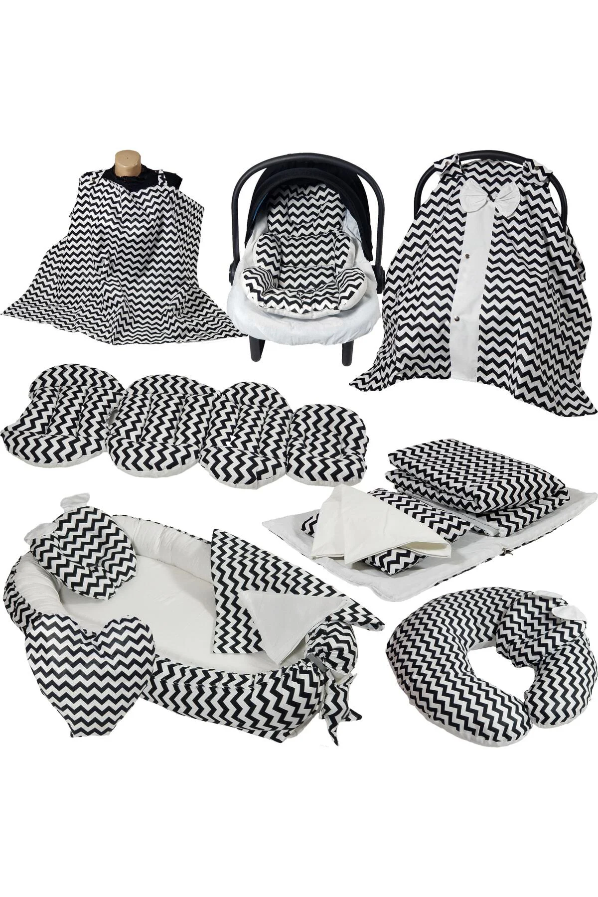 Babynest Puset Içi Set Araba Minderi Emzirme Örtüsü Ve Minderi Be