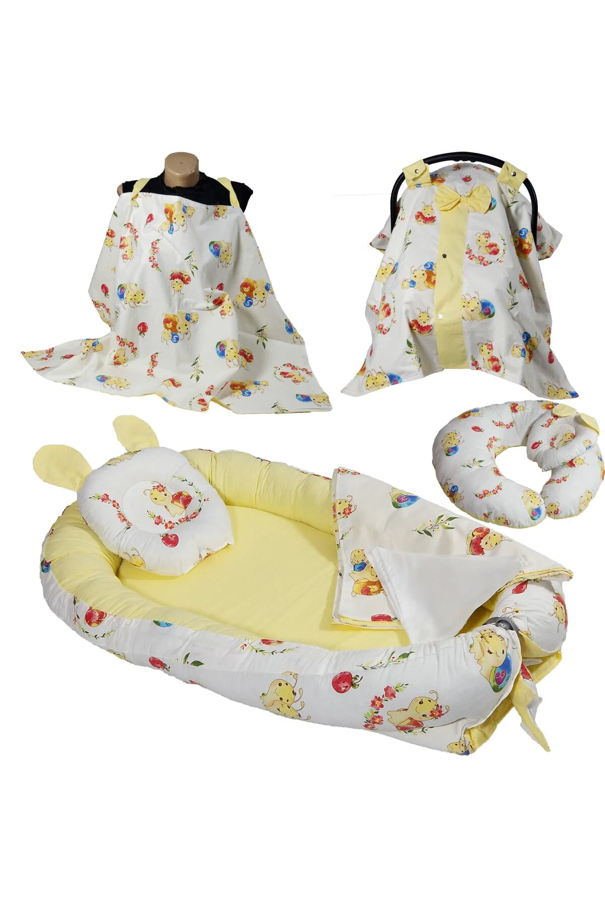 Babynest Puset Örtüsü Ortopedik Puset Minderi Ve Araba Minderi Em