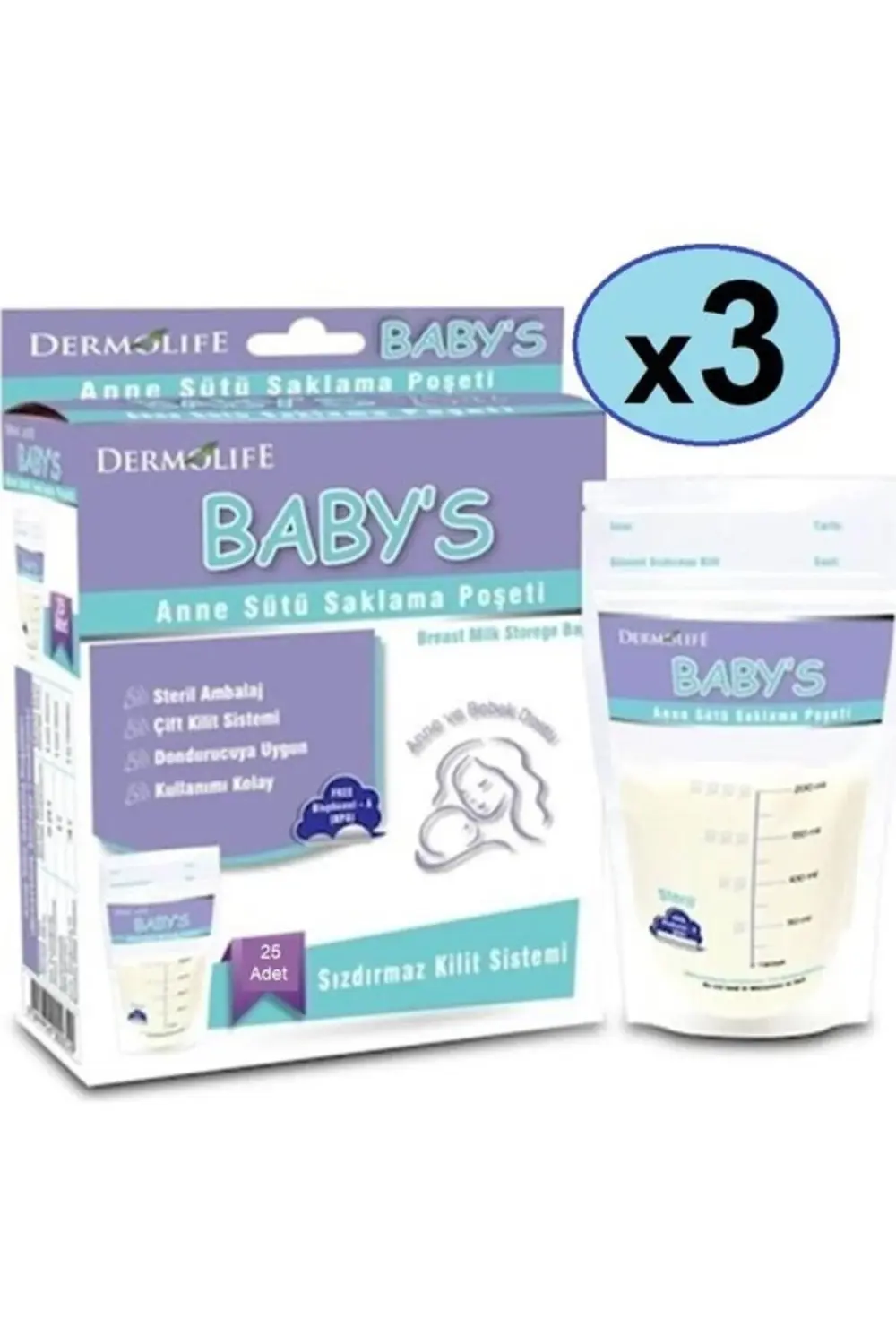 Baby's Anne Sütü Saklama Poşeti 20 Adet 3'lü