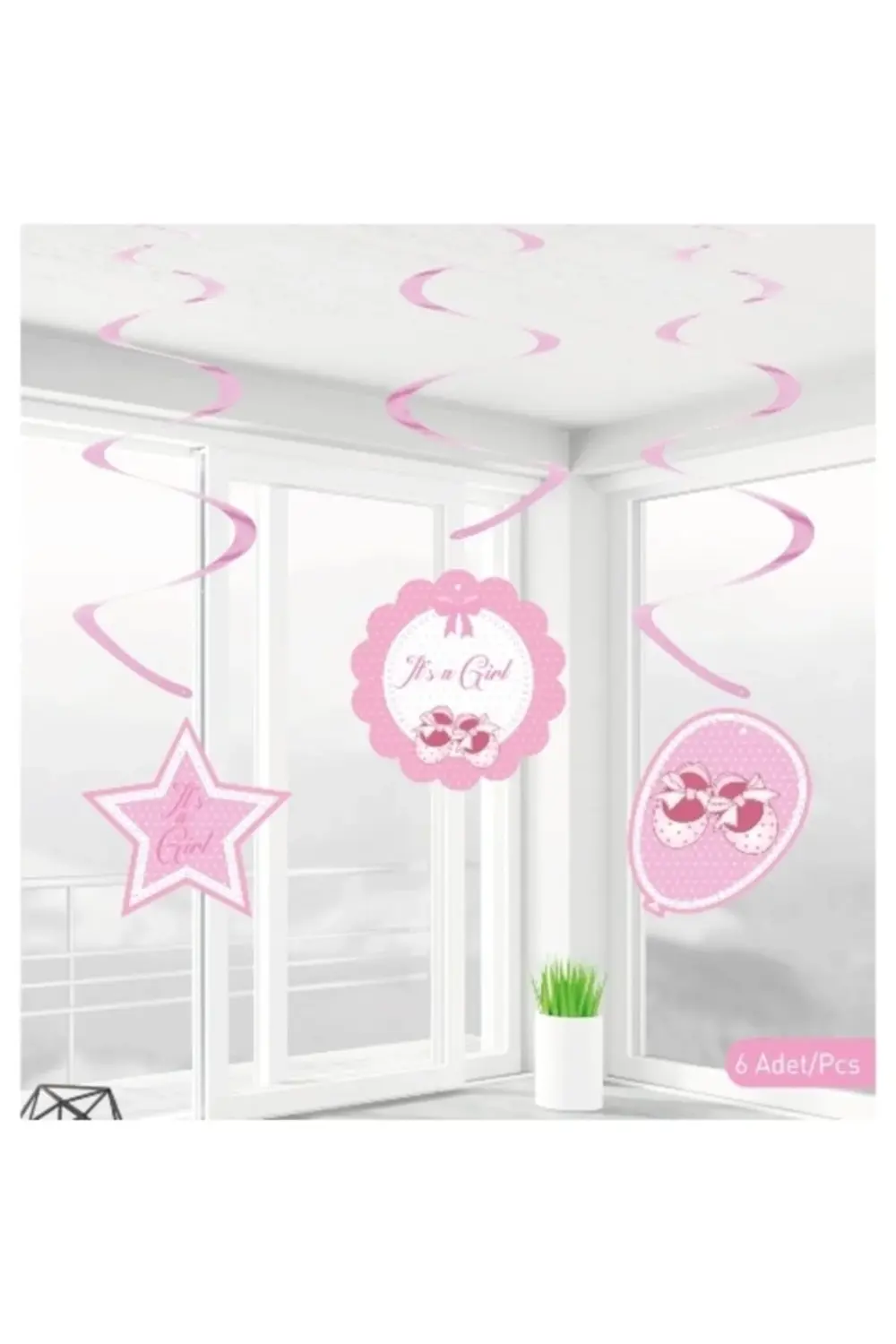 Babyshower Kız Sarkıt Süs (6 'lı)