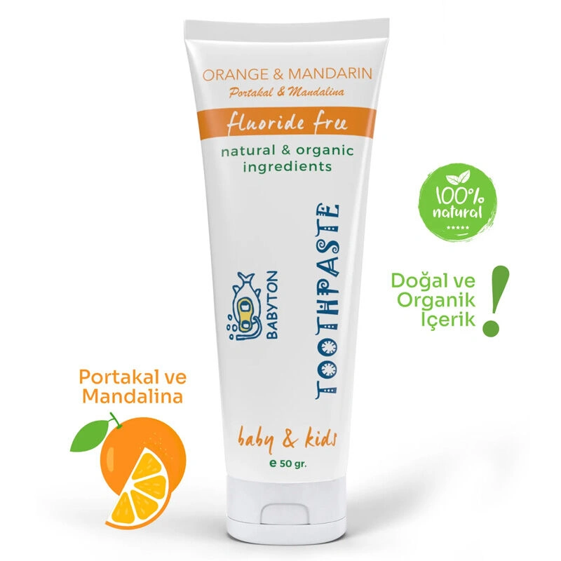 Babyton Organik Doğal Portakal & Mandalina Aromalı Diş Macunu 50 Babyton Organik Doğal Portakal & Mandalina Aromalı Diş Macunu 50