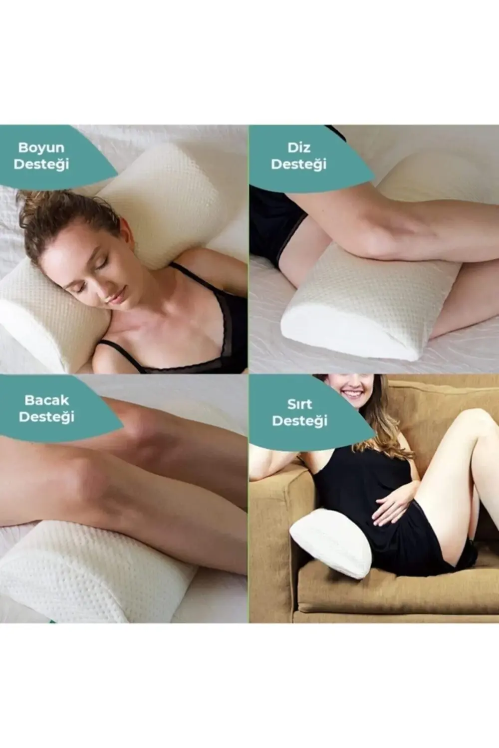 Bacak Arası Diz Altı Sırt Yastığı Hafızalı Visco Destek Yastığı