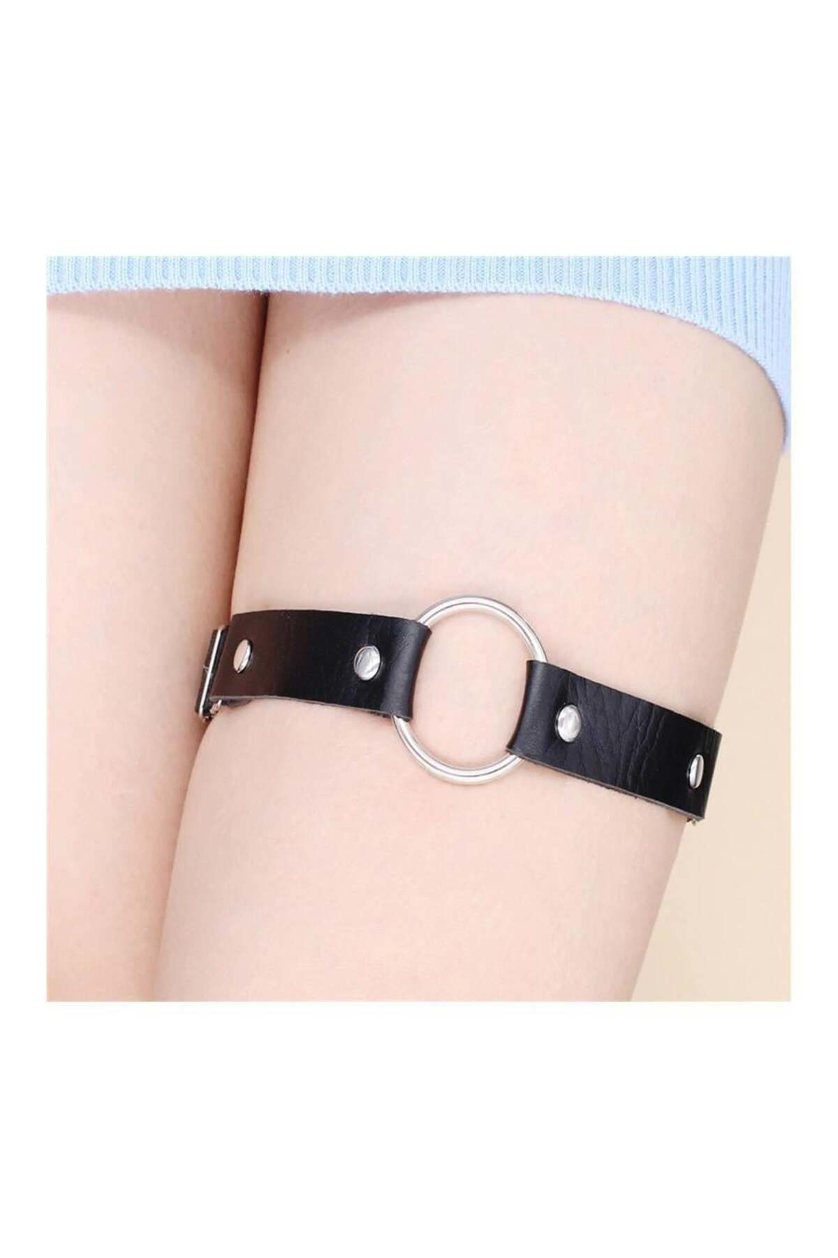 Bacak İçin Punk Halka Deri Tasma
