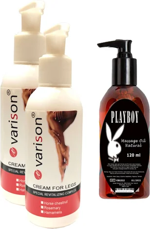 Bacak ve Diz Varis Kremi Bakım Seti - Hintohu Varison Varis Savunma Kremi 120 ml 2 Adet + Playboy Masaj Yağı 120 ml Fiyatı, Yorumları ve Özellikleri