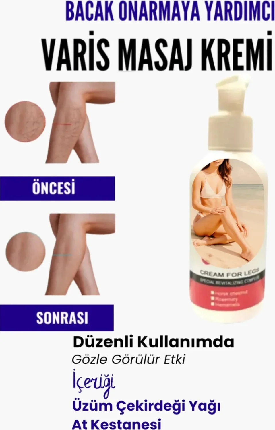 Bacak Yardımcı ve Varis Masaj Kremi 100 ml - Bacak Ağrılarını ve Varisleri Azaltır Fiyatı, Yorumları ve Özellikleri