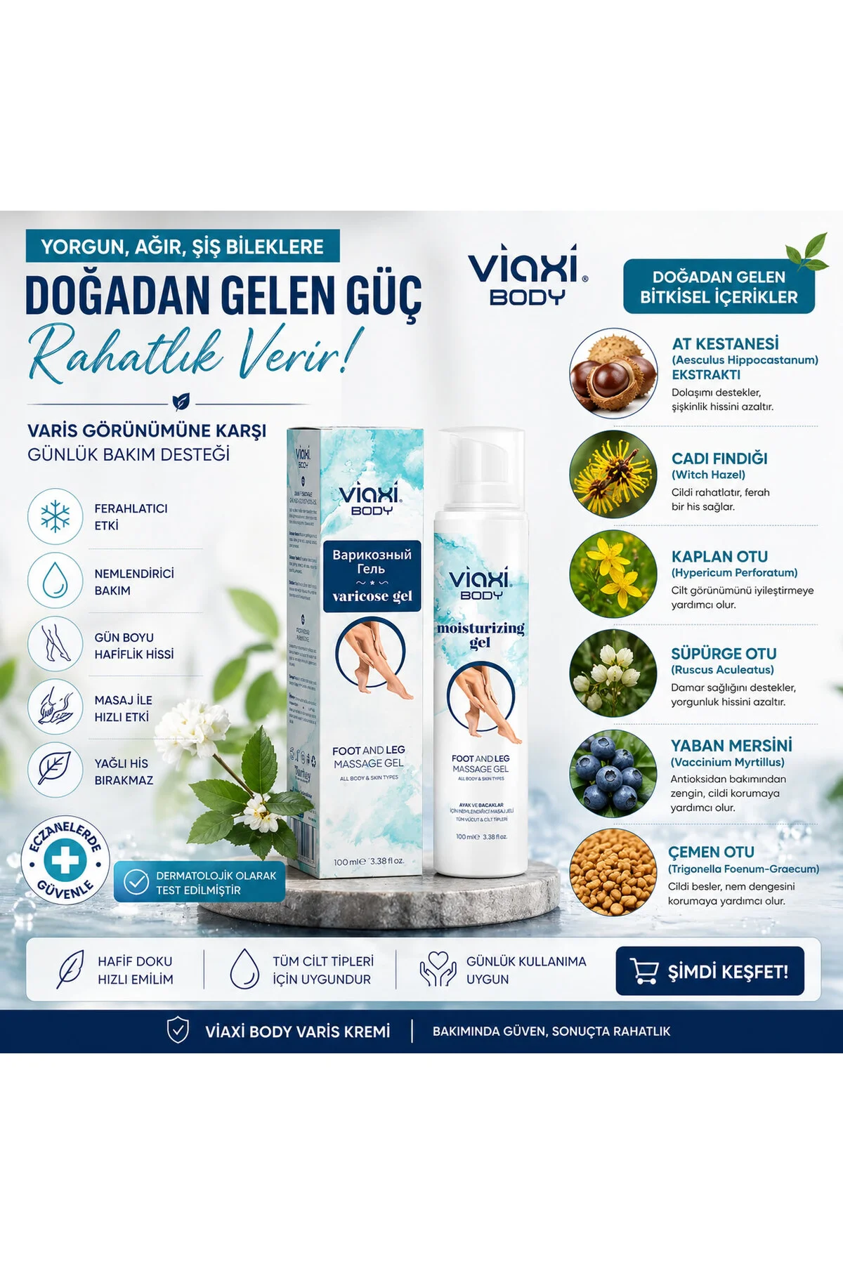 Bacaklar Için Rahatlatıcı Vari.s Jeli 100 Ml. 🌿
