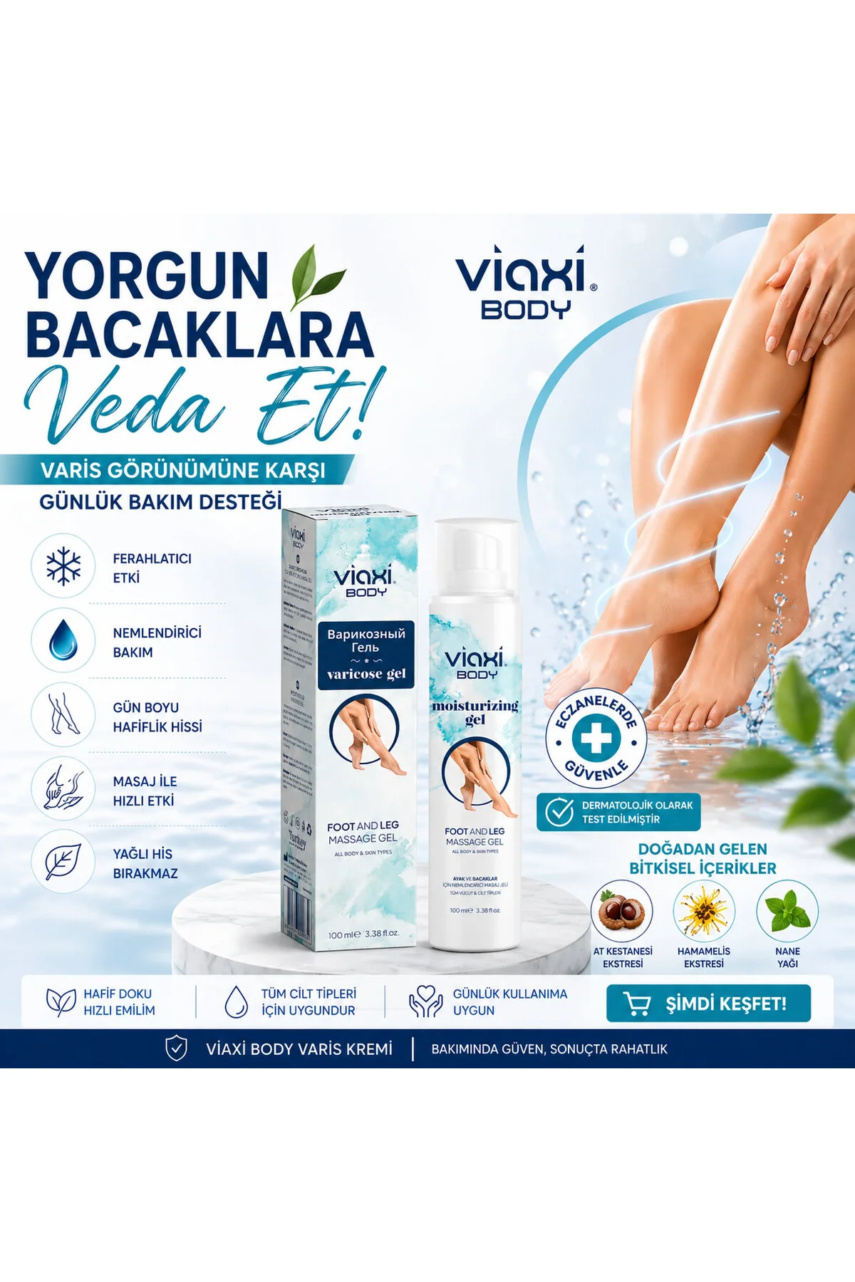Bacaklar Için Rahatlatıcı Vari.s Jeli 100 Ml. 🌿