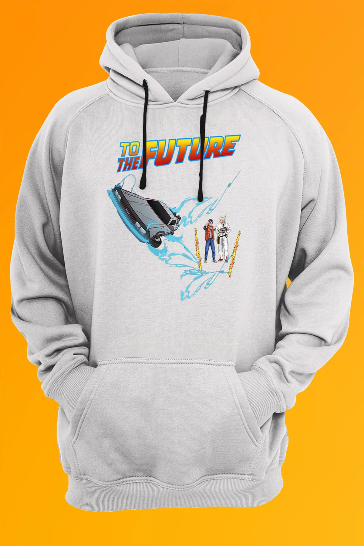 Back To The Future Baskılı Kapüşonlu Sweatshirt
