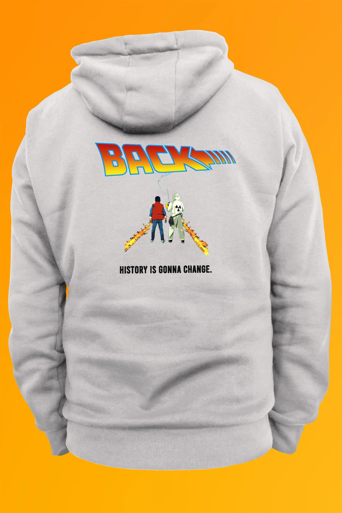 Back To The Future Baskılı Kapüşonlu Sweatshirt