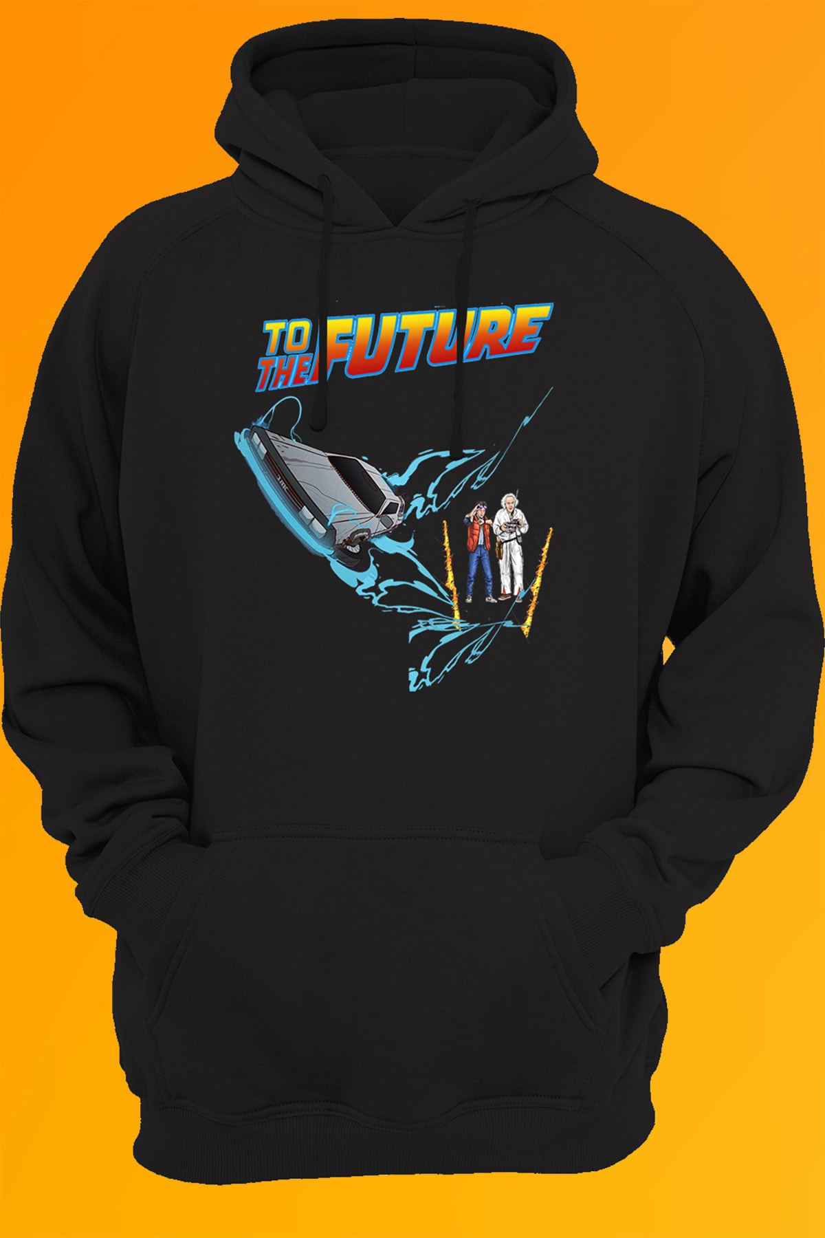 Remonz Back To The Future Geleceğe Dönüş Baskılı Kapüşonlu Sweatshirt