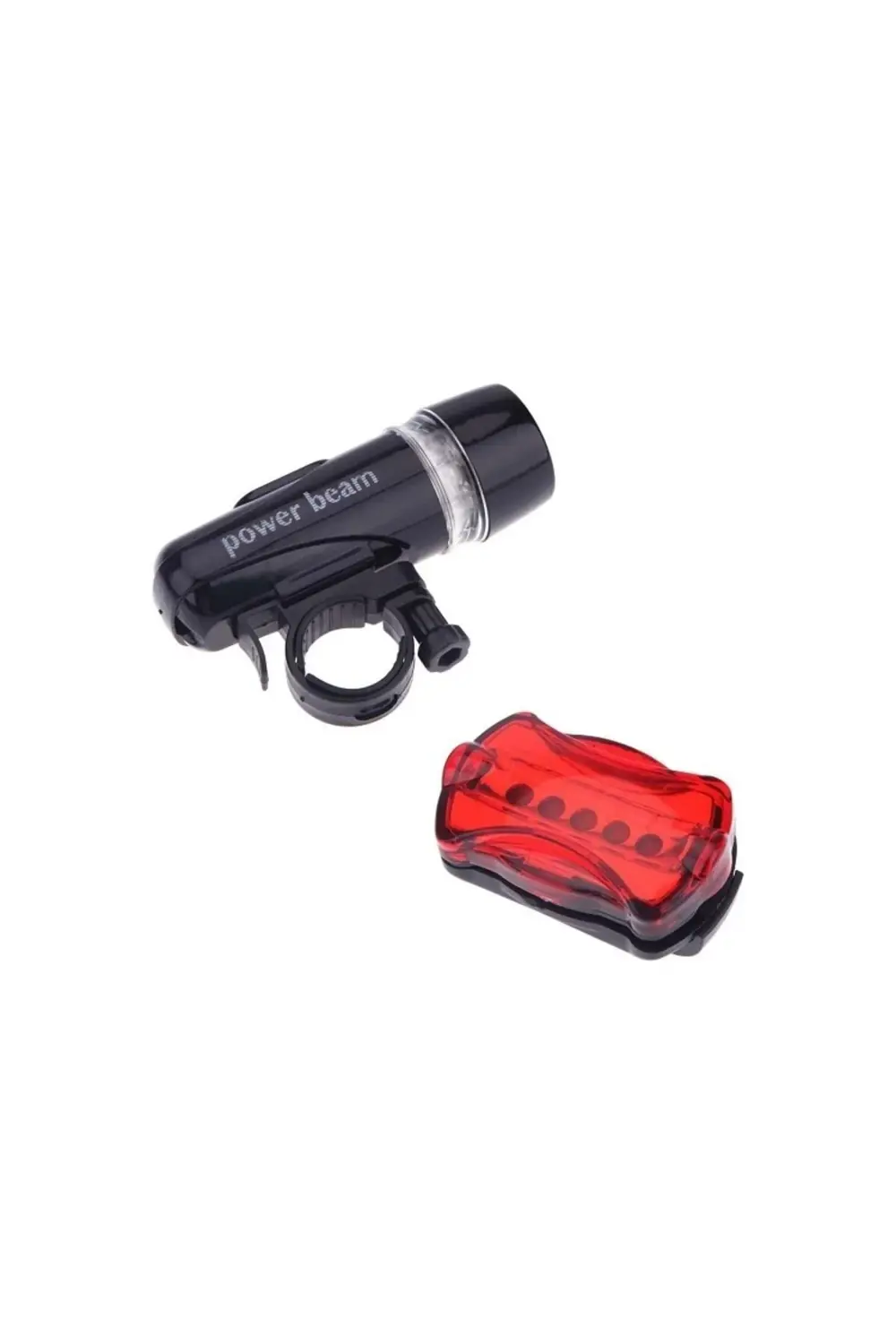 Bade 5 Led'li Su Geçirmez Bisiklet Aydınlatma Farı Ön Arka -siyah