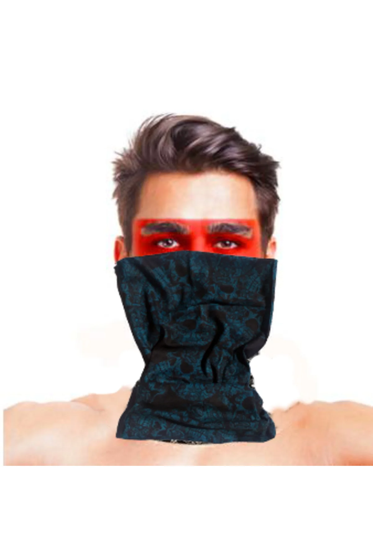 Baf Bandana Çoklu Kafatası Mavi Siyah Maske  GO50606561050