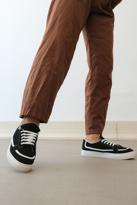 Bağcıklı Deri Tozu Günlük Siyah Renk Spor Ayakkabı