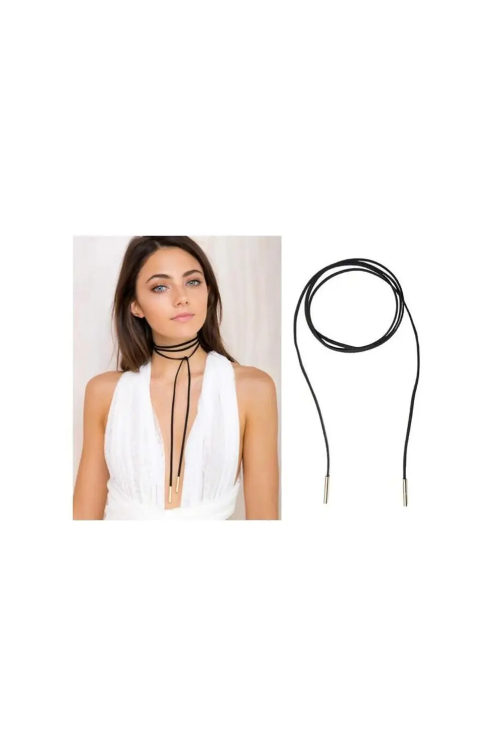 Bağcıklı Siyah Tasma