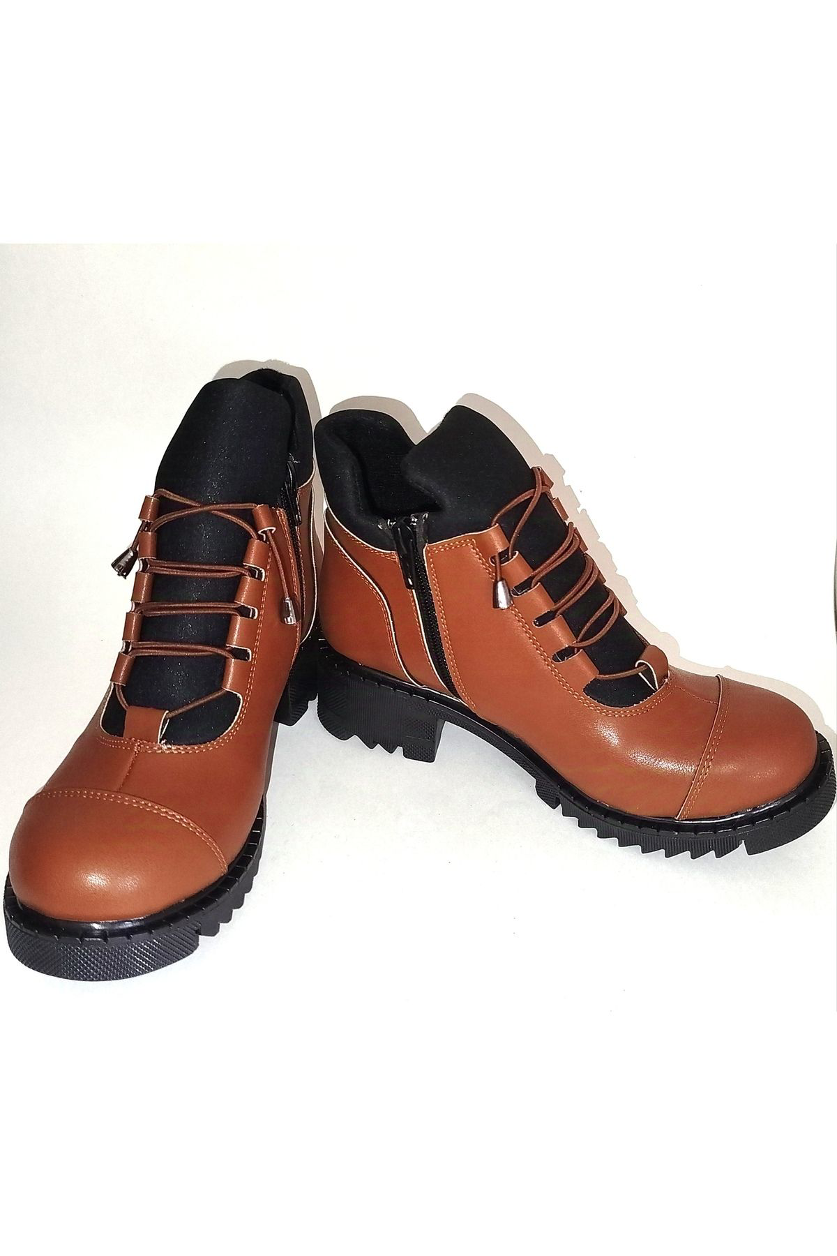 Bağcıklı Yandan Fermuarlı Taba Kar Ve Yağmur Botu Postal