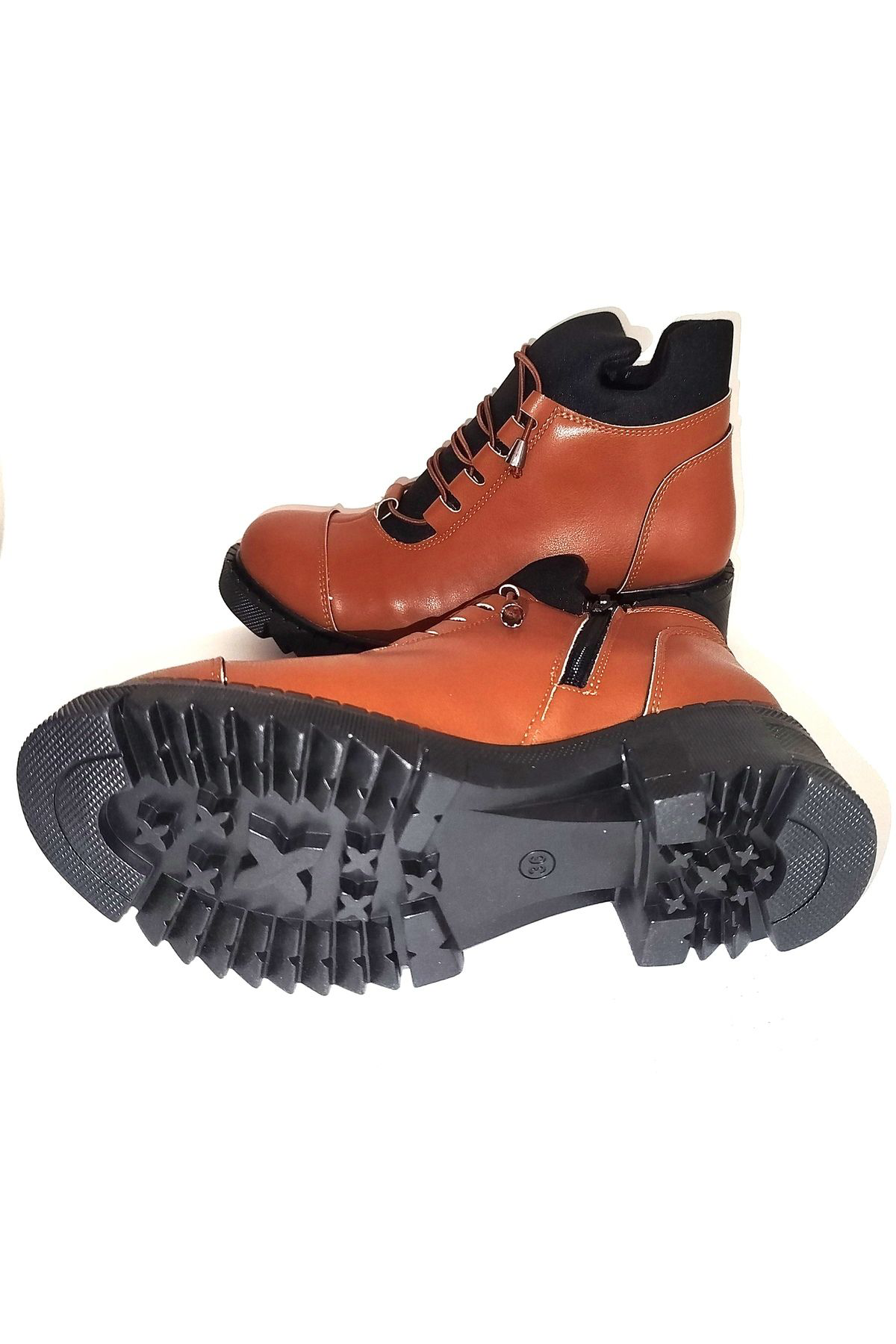 Bağcıklı Yandan Fermuarlı Taba Kar Ve Yağmur Botu Postal