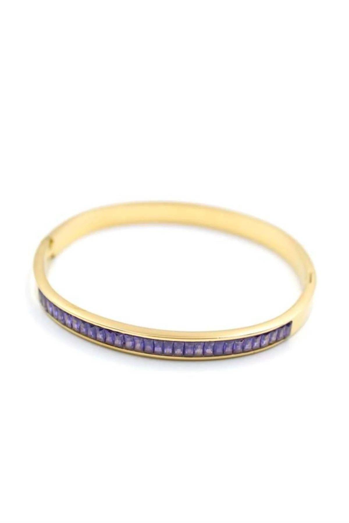 Baget Taşlı Bilezik - Mor