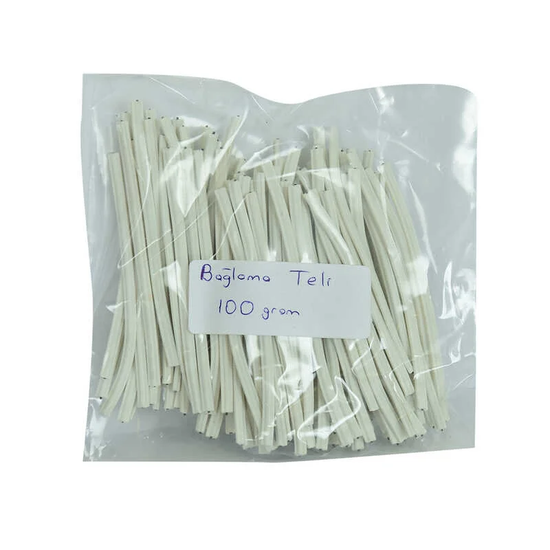 Bağlama Teli Tel Klips Pvc Kaplamalı Beyaz 100 Gr Takribi 100  1 Paket