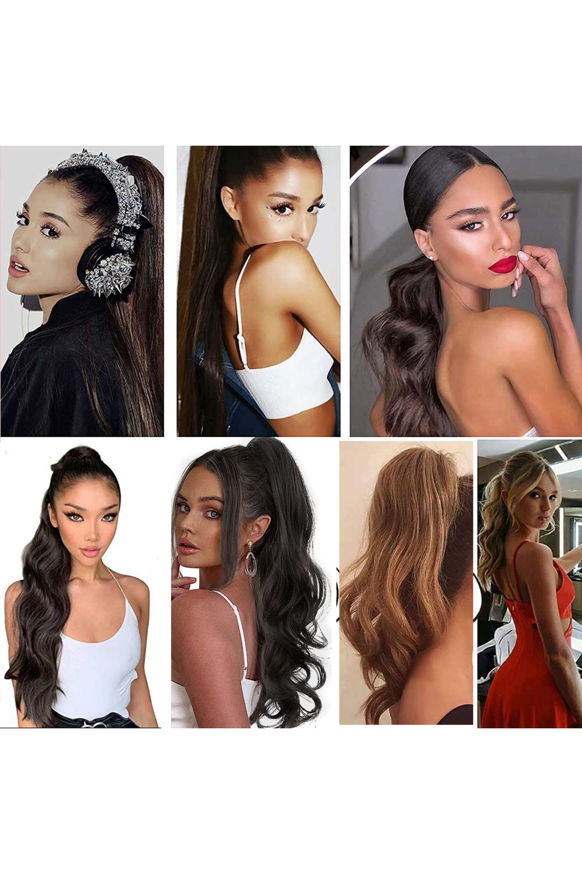 Fantaziatölyesi Bağlamalı Dalgalı At Kuyruğu - Açık Platin