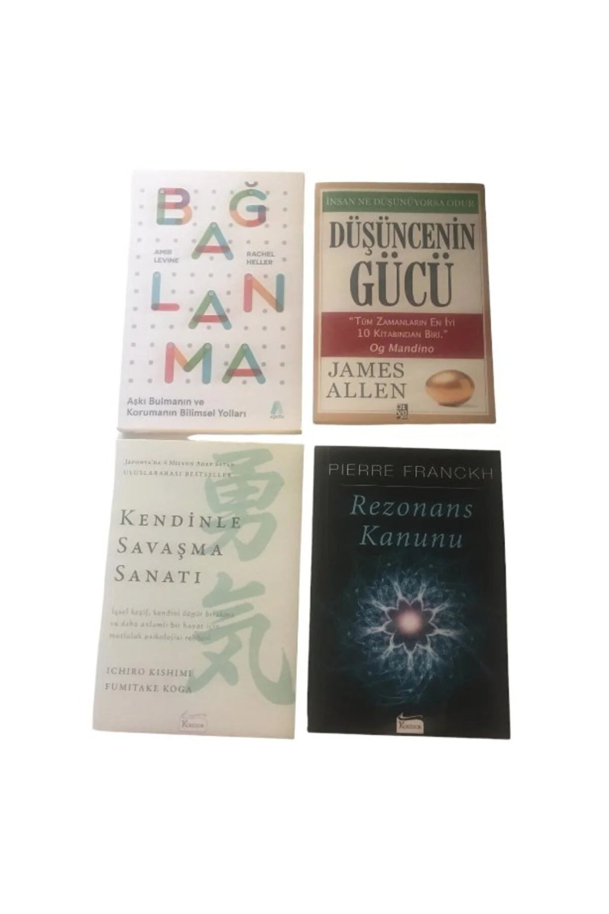 BAGLANMA+DUSUNCENIN GUCU+KENDINLE SAVASMA SANATI+REZONANS KANUNU 4SET