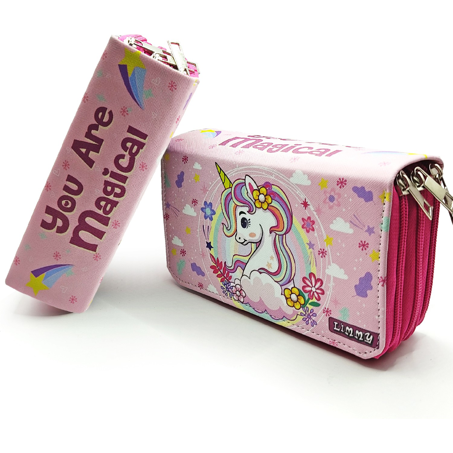 Bahar Çiçekli Unicorn Kalem Kutusu Kawai Organizer Kalemkutu Vega