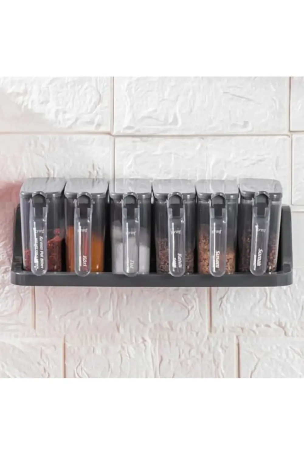 Baharat Saklama Kabı, 6'lı, Kaşıklı, Etiketli 395519