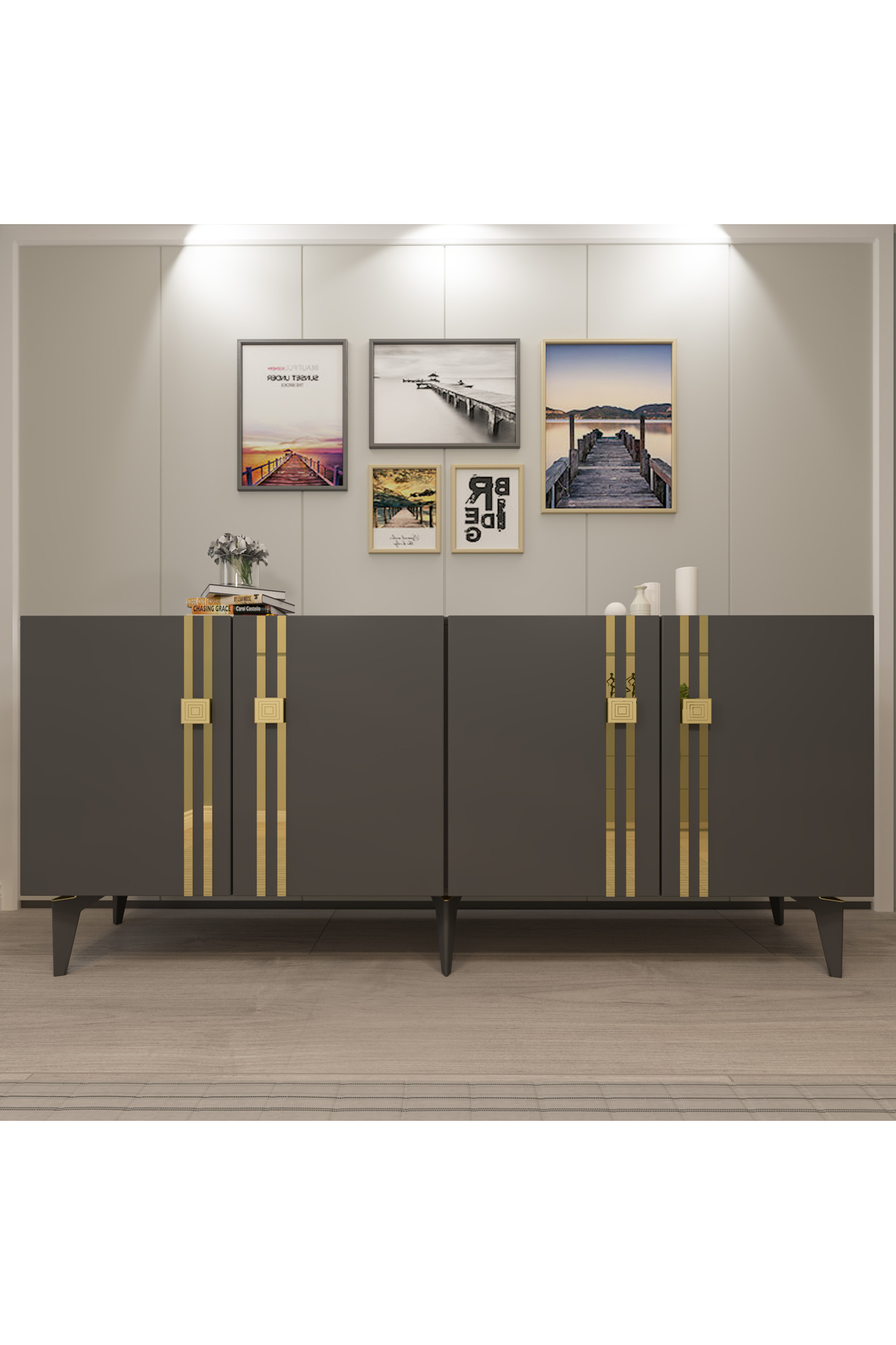 Cantek Dizayn Baharct (Kb150) Konsol Antrasit-Altin