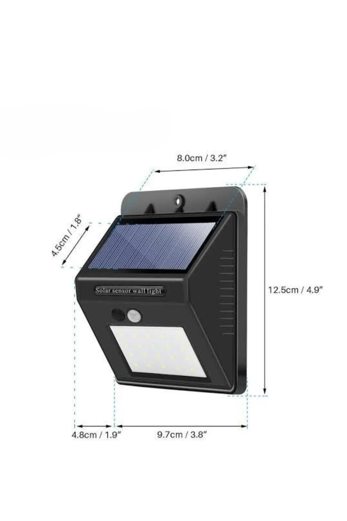 Bahçe Aydınlatma Sensörlü Güneş Enerjili Duvar Lambası 40 Led Işı