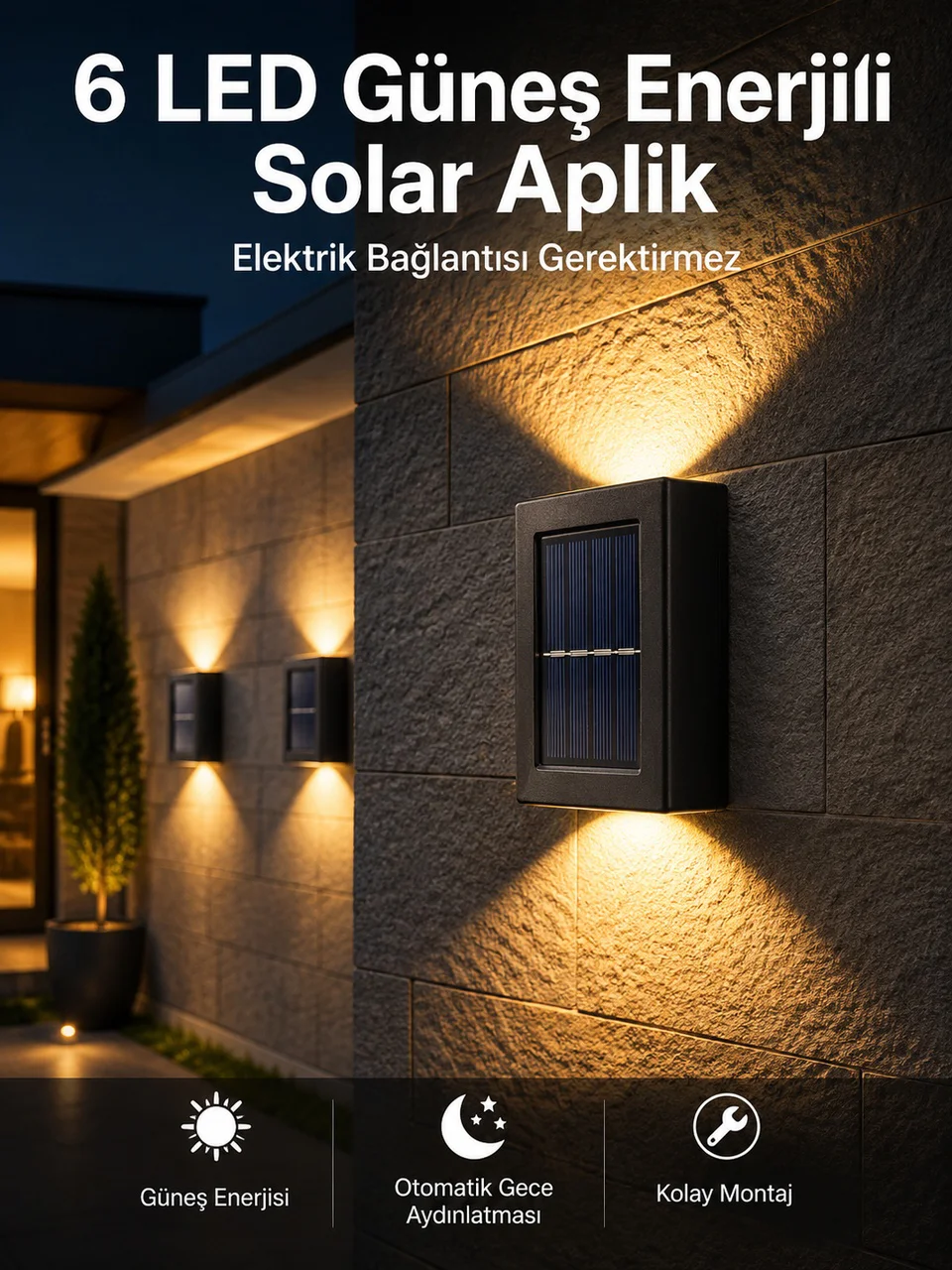 Bahçe Aydınlatması Solar Güneş Enerjili Dekoratik Led Işıklı Lamba - Lisinya