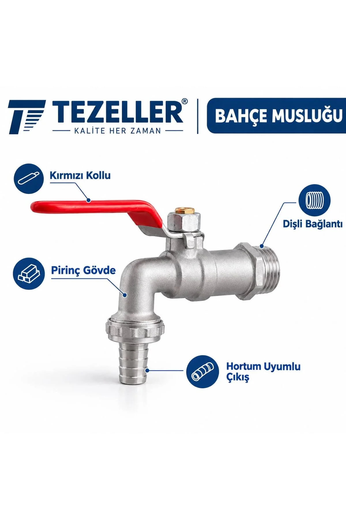 Bahçe Musluğu 1/2 Pirinç Sarı Bahçe Musluğu 1/2 Pirinç Sarı