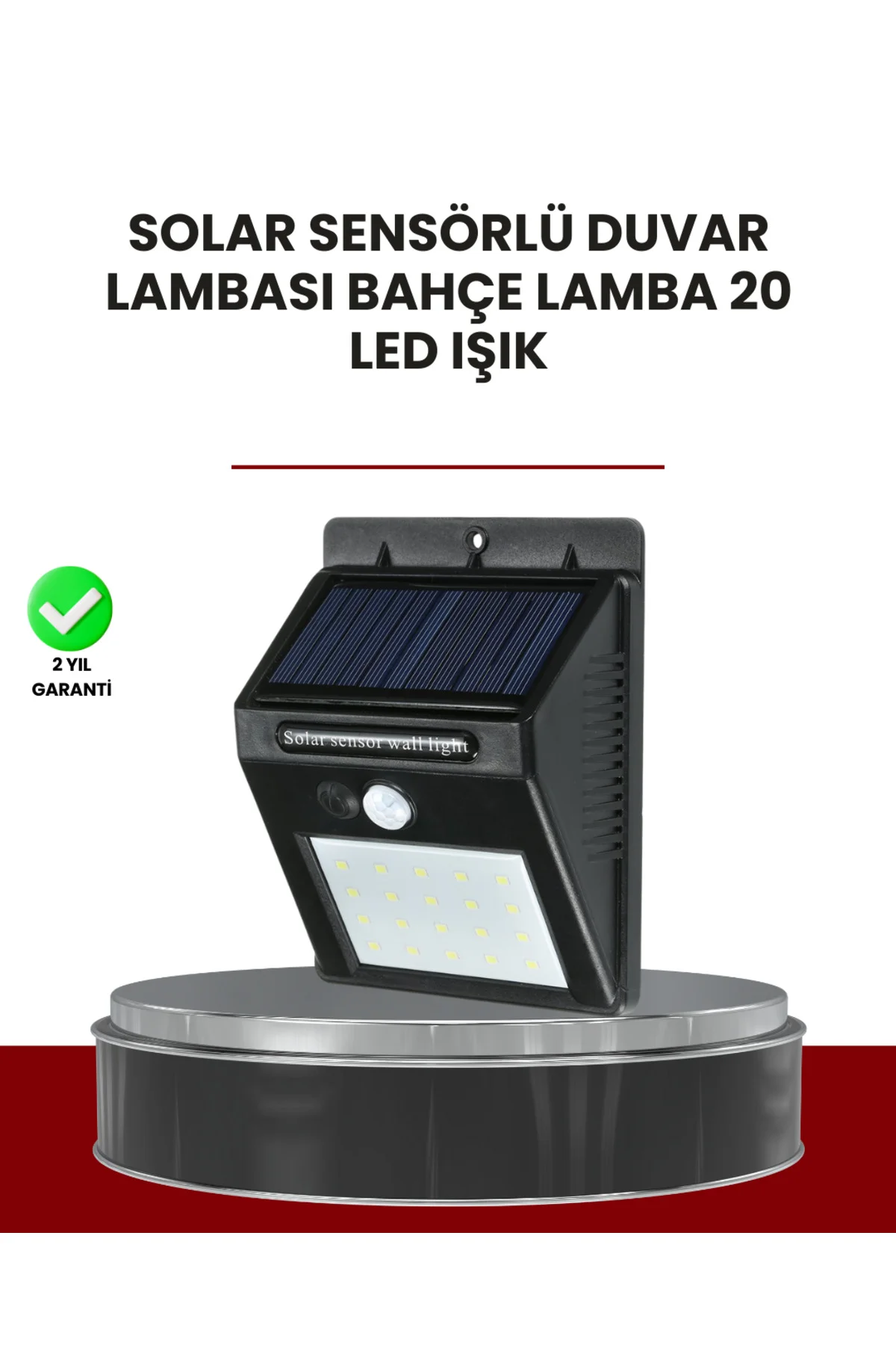 Bahçe ve Dış Mekanlar İçin Güneş Enerjili 20 LED Hareket Sensörlü