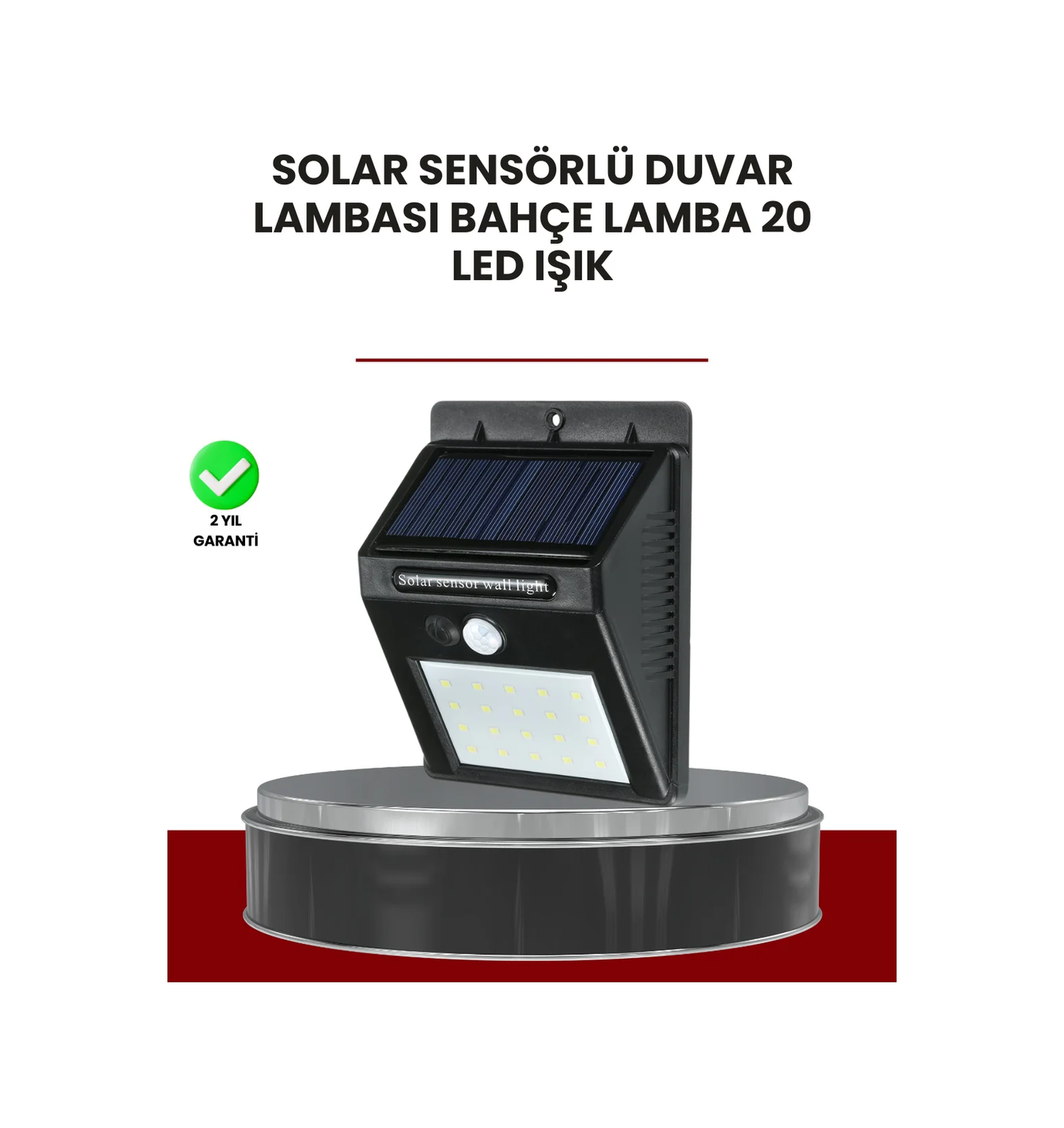 Bahçe Ve Dış Mekanlar İçin Güneş Enerjili 20 Led Hareket Sensörlü Lamba