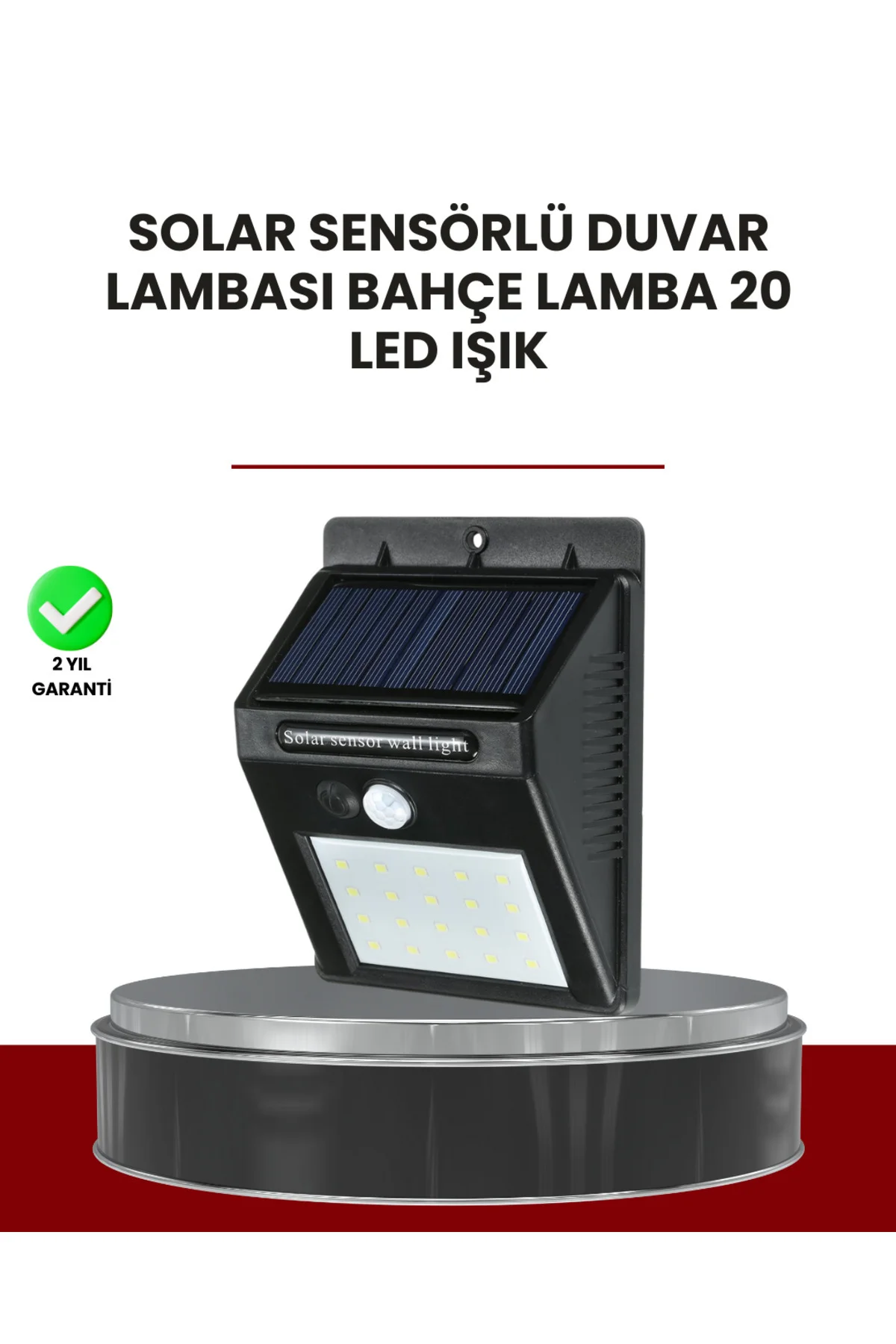 Bahçe ve Dış Mekanlar İçin Güneş Enerjili 20 LED Hareket Sensörlü Lamba