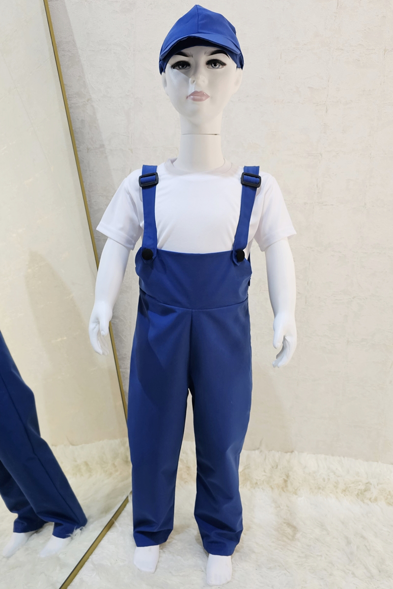 Kostüm Sarayı Bahçıvan Tulum Ve Şapka Takım Mavi