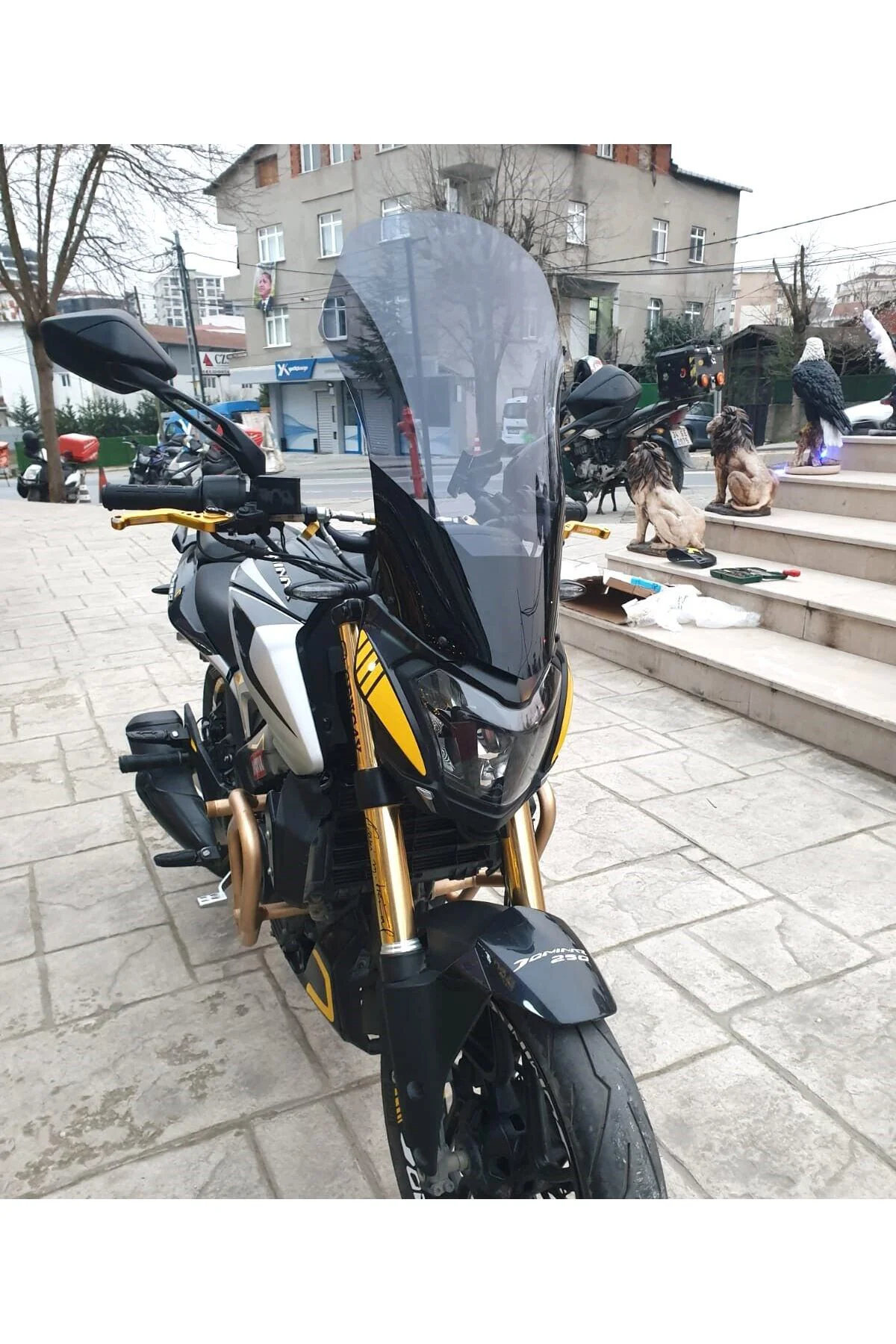Bajaj Dominar 250 Ön Cam 2017-2026 Model 58cm Füme Renkli 4mm