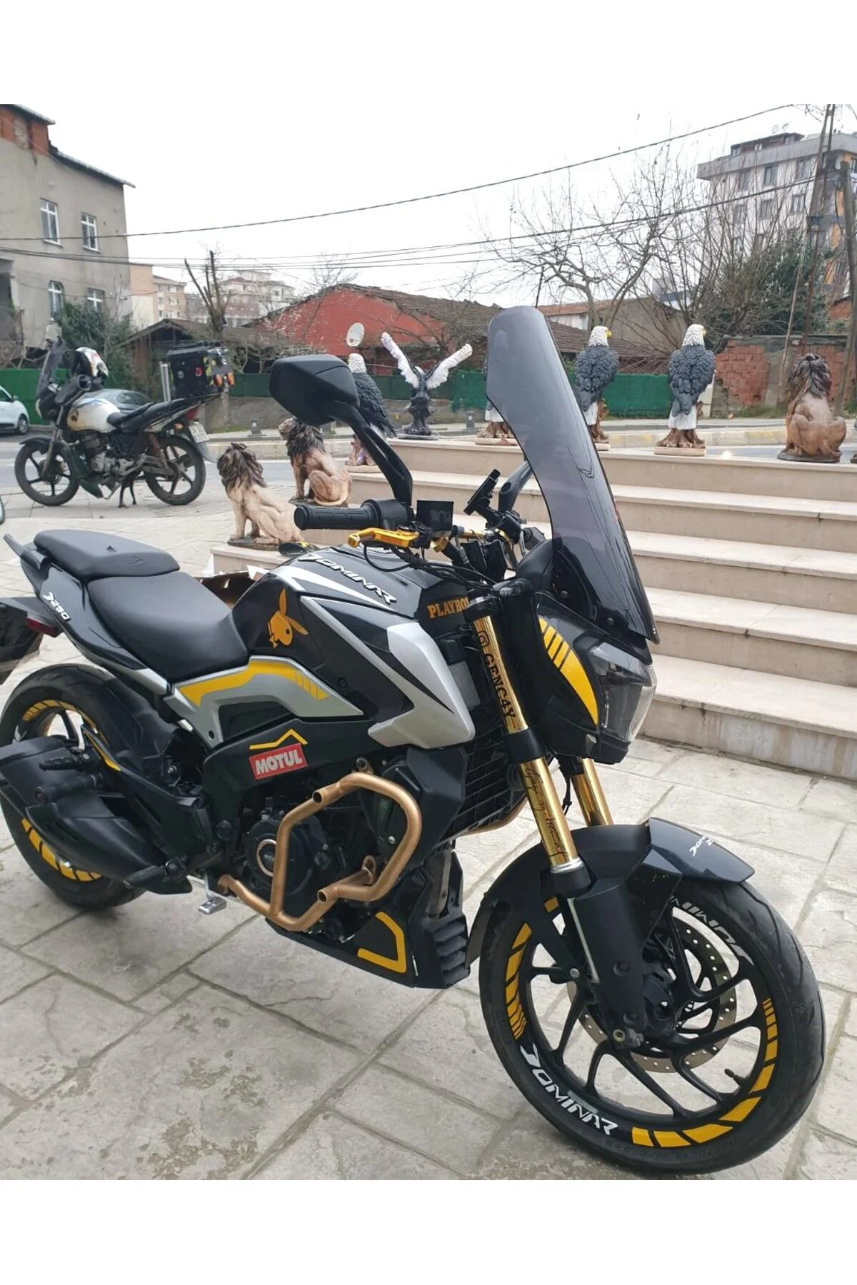 Bajaj Dominar 250 Ön Cam 2017-2026 Model 58cm Siyah Renkli 4mm