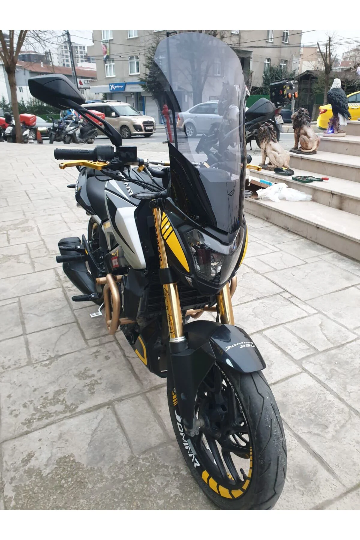 Bajaj Dominar 250 Ön Cam 2017-2026 Model 58cm Füme Renkli 4mm