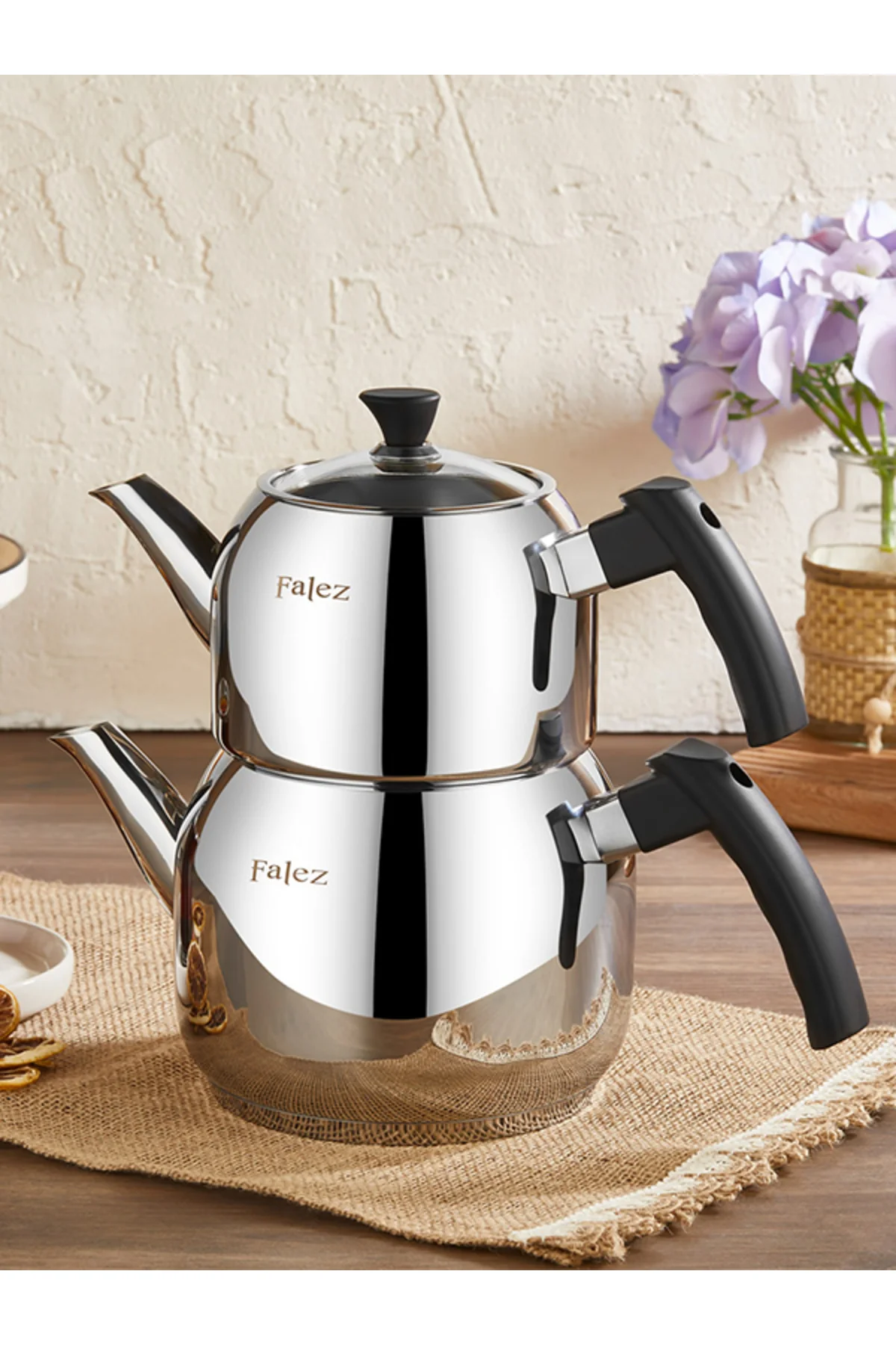 Bakalit Sap Mini Boy Çelik Çaydanlık Takımı falez