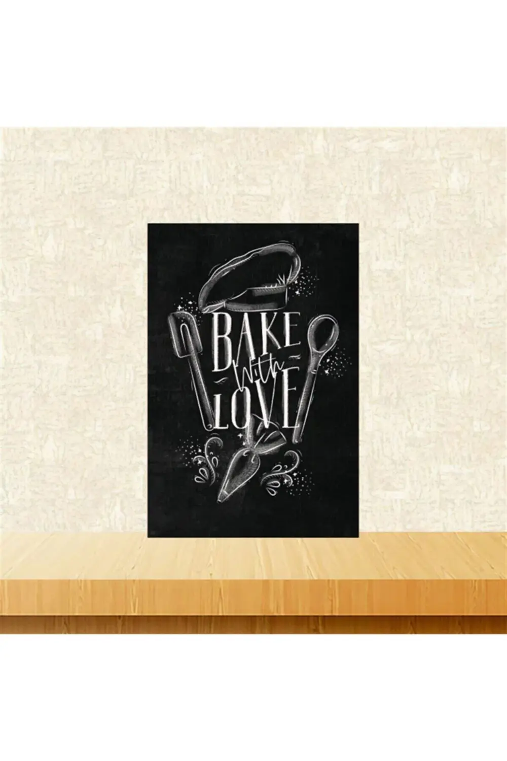 Bake Love Tasarımlı Retro Ahşap Tablo Tkfx6043