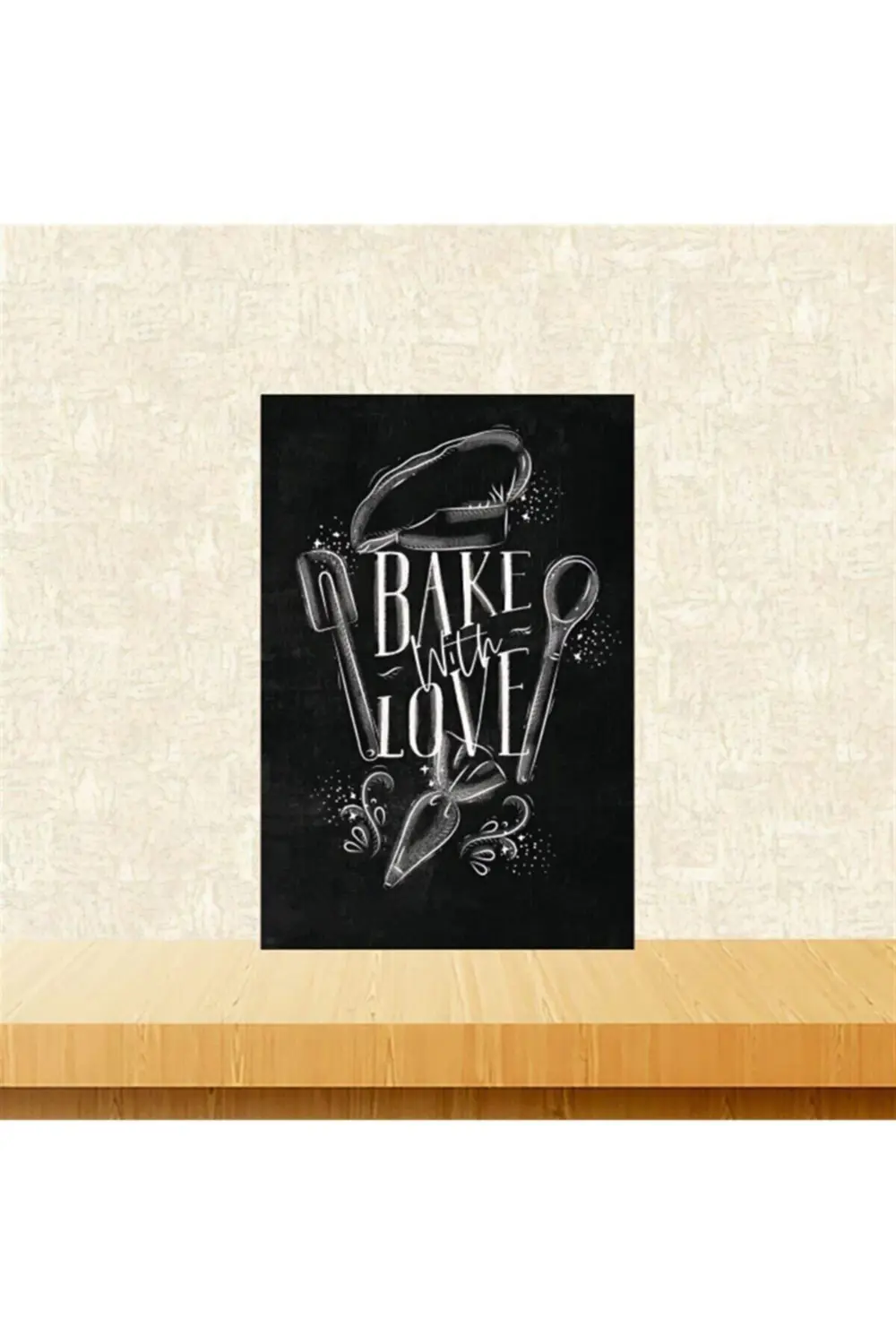 Bake Love Tasarımlı Retro Ahşap Tablo Tkfx6043